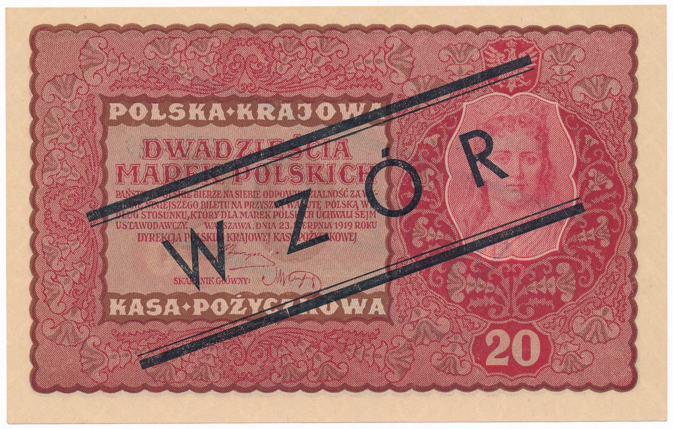 WZÓR. 20  marek polskich 1919
